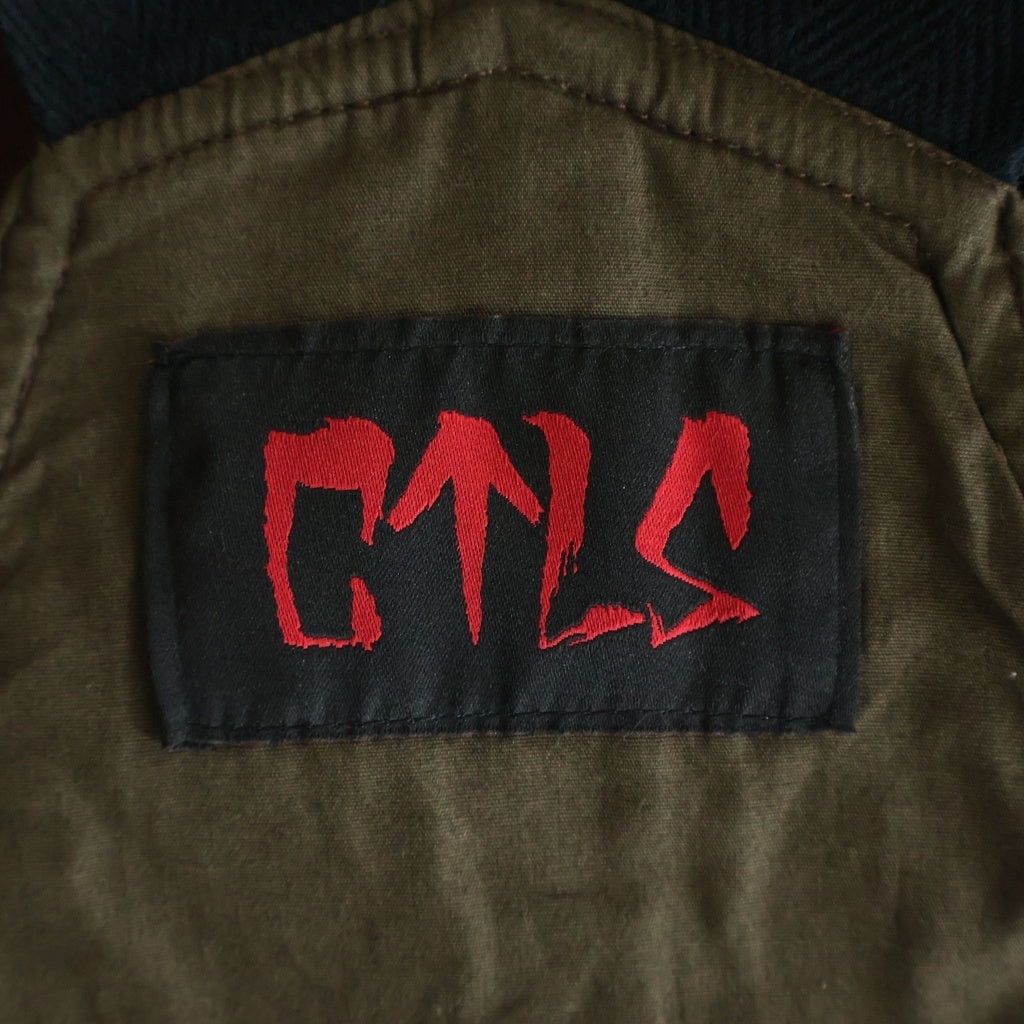 cvtvlist(カタリスト) 22SS フロント刺繍 バックロゴ ペンキクラッシュ加工オーバーオール ブラウン