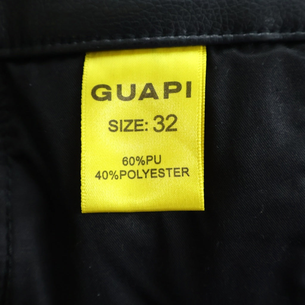 GUAPI(グアピ) BLACK OPS LEATHER PANTS ブラックオプス レザーパンツ 26WO-GP-SS03 ブラック