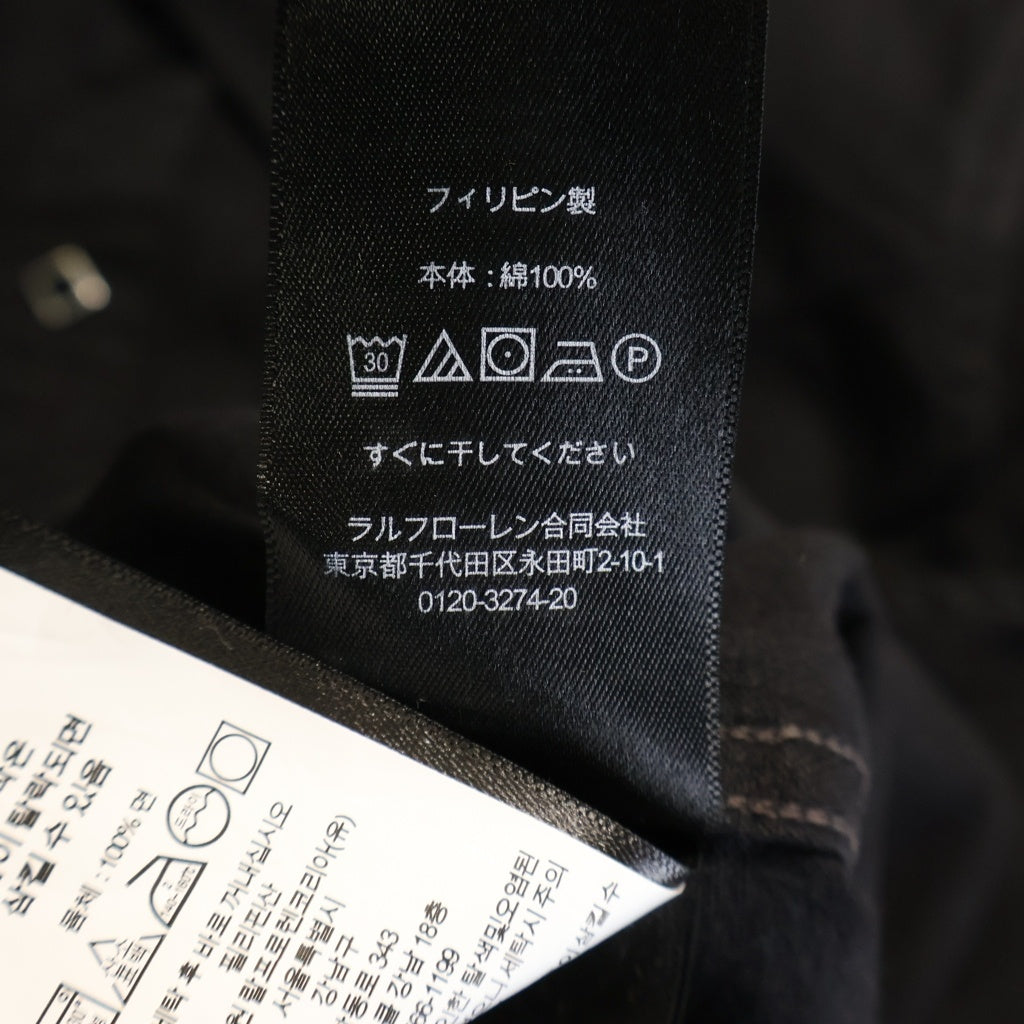 RRL(ダブルアールエル) 三ツ星タグ コンチョボタン ウエスタンシャツ デニムウエスタンシャツ ブラック デニム