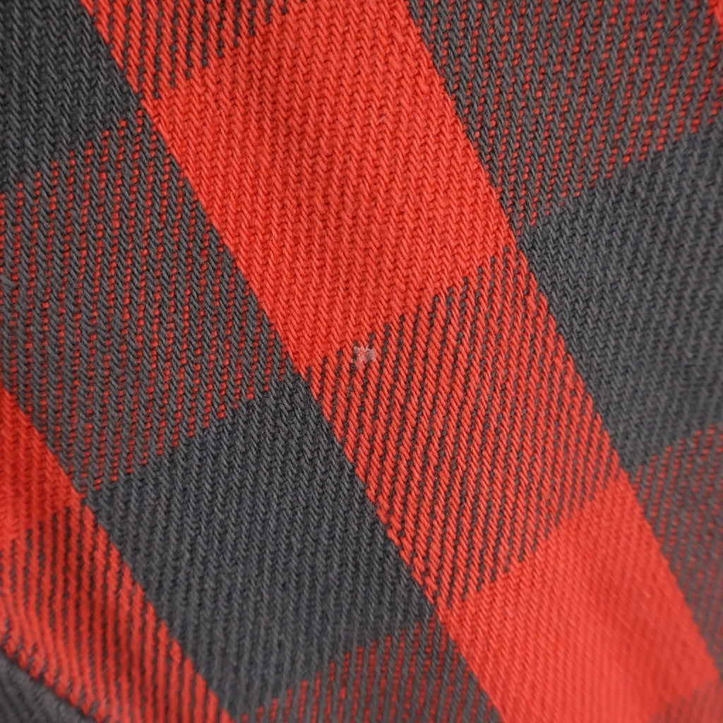 VINTAGE(ヴィンテージ) 80s FROSTPROOF フォレストプルーフ 黒ラッカーボタン ブロックチェック 三角フラップ ネルシャツ レッド