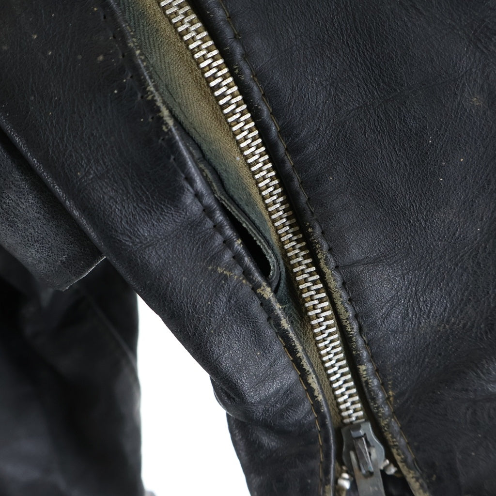 HARLEY DAVIDSON(ハーレーダビッドソン) 70s-80s TALON SWIFTジップ 涙 バックハーレーワッペン ライダースジャケット ブラック レザー