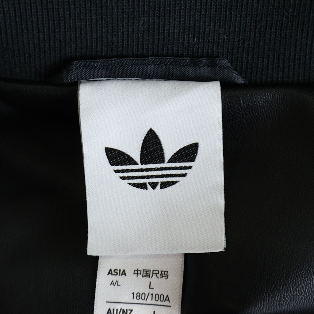 adidas(アディダス) プレザー 3S トラック レザージャケット ブラック