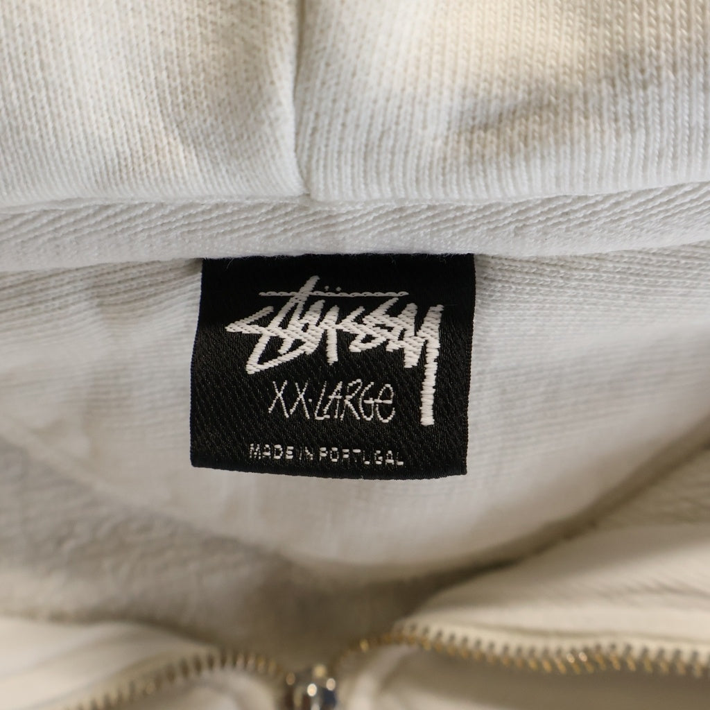 STUSSY(ステューシー) BUANA PIGMENT DYED ZIP HOODIE ブアナピグメント プリント ジップアップパーカー ホワイト 1975052
