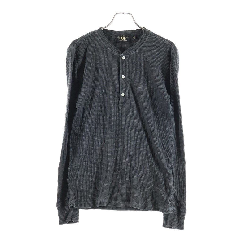 RRL(ダブルアールエル) 1つ星タグ サーマル ヘンリーネック ピグメントダイ ロングスリーブカットソー グレー 78250485900