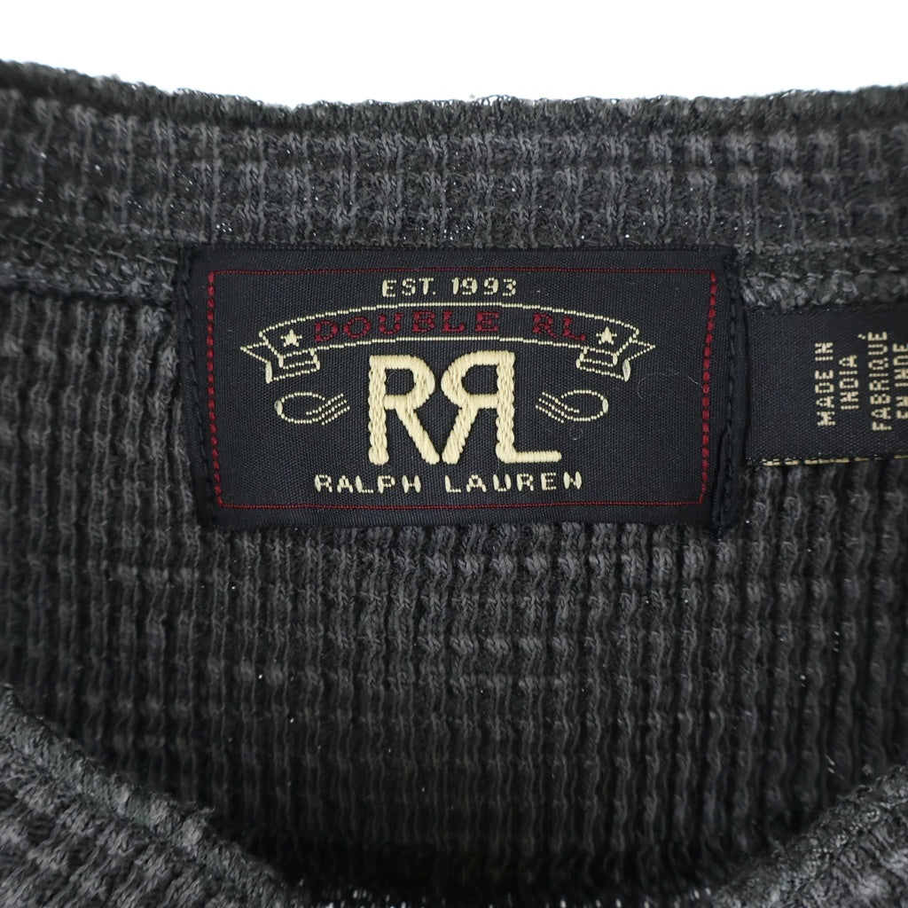 RRL(ダブルアールエル) 1つ星タグ サーマル ヘンリーネック ピグメントダイ ロングスリーブカットソー グレー 78250485900