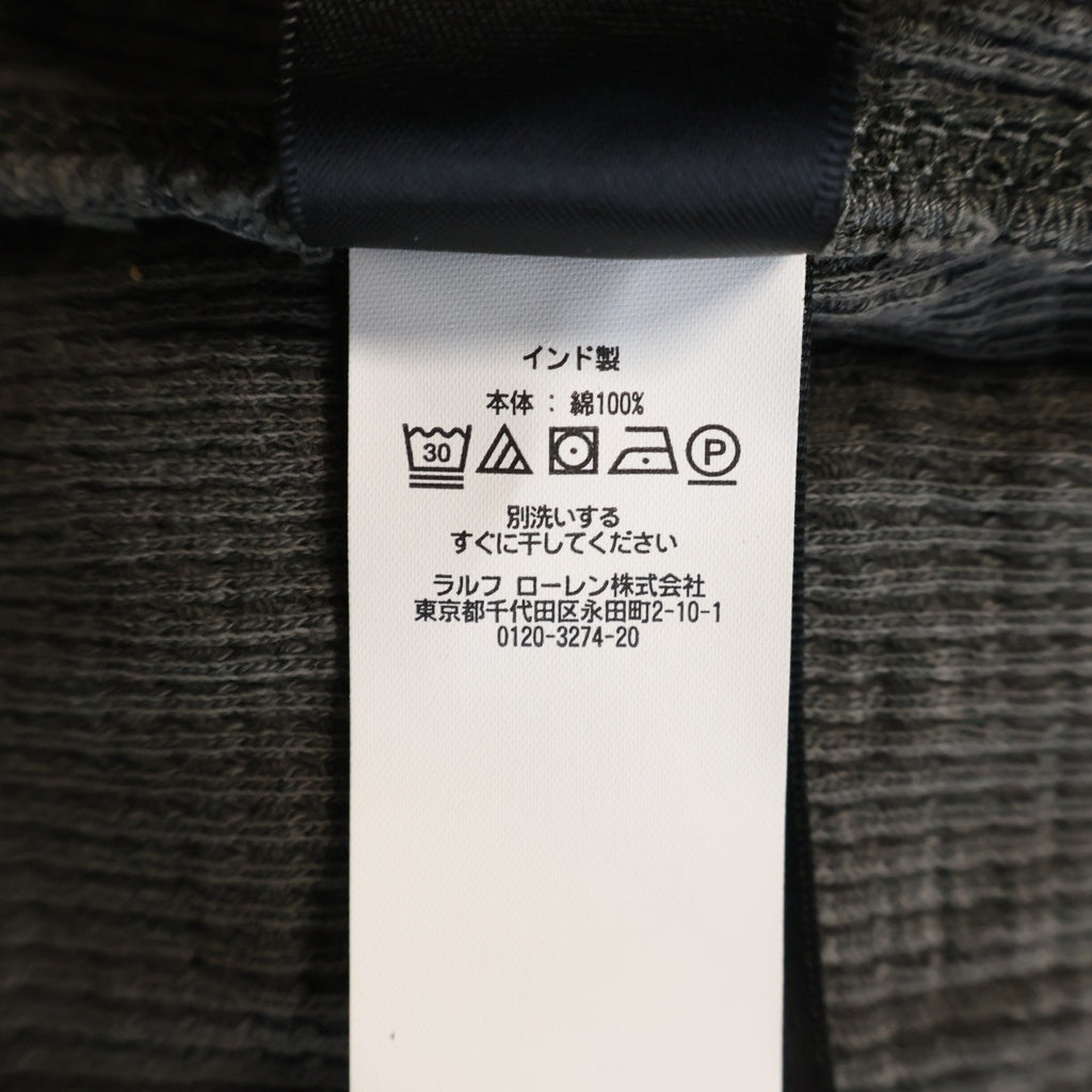 RRL(ダブルアールエル) 1つ星タグ サーマル ヘンリーネック ピグメントダイ ロングスリーブカットソー グレー 78250485900