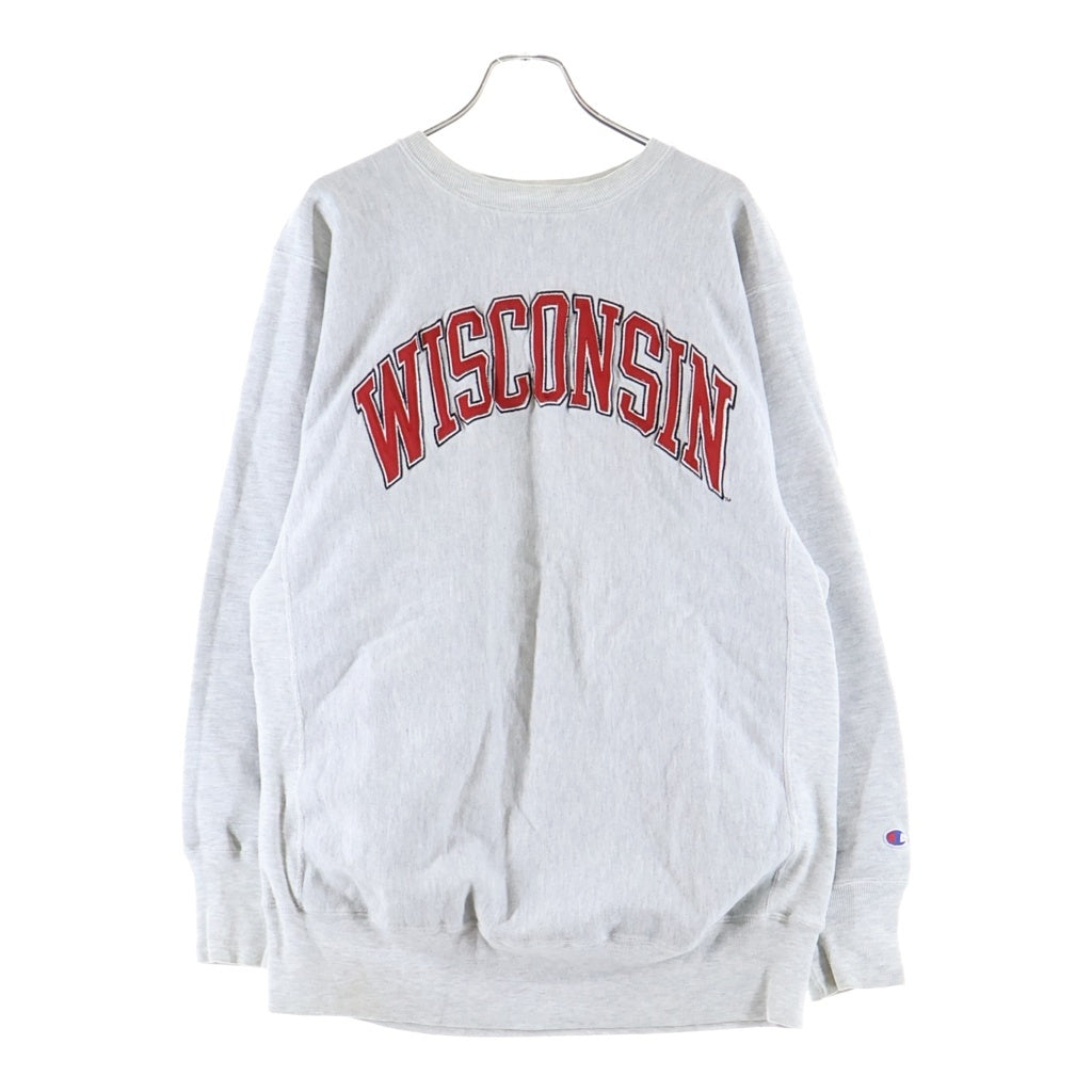 CHAMPION(チャンピオン) 90s REVERSE WEAVE WISCONSIN ウィスコンシン リバースウィーブ クルーネックスウェット グレー