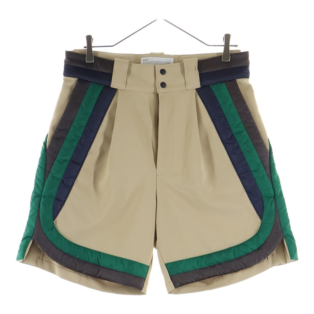 kolor(カラー) 24SS Layered Shorts レイヤード シュートパンツ ポリエステル ベージュ 24SCM-P02101