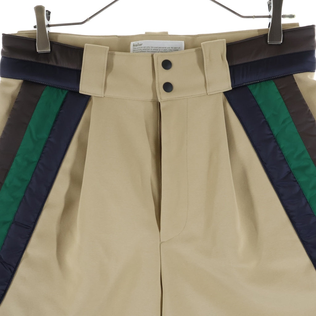 kolor(カラー) 24SS Layered Shorts レイヤード シュートパンツ ポリエステル ベージュ 24SCM-P02101