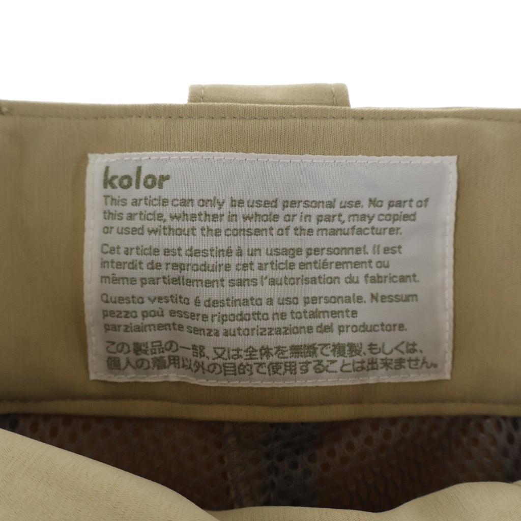 kolor(カラー) 24SS Layered Shorts レイヤード シュートパンツ ポリエステル ベージュ 24SCM-P02101