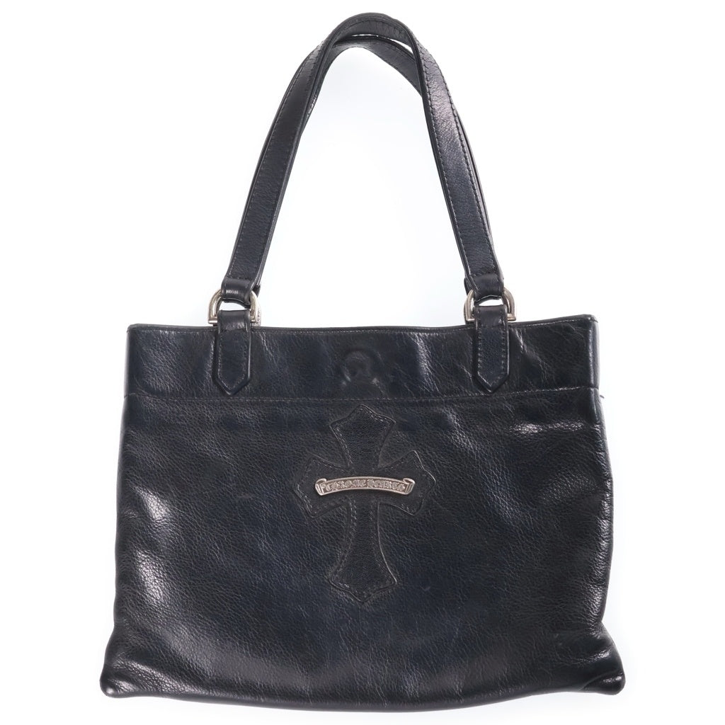 CHROME HEARTS(クロムハーツ) 1 Cross Leather Patch Mini Tote Bag クロムハーツ 1クロス レザーパッチ ミニトートバッグ ブラック レディース