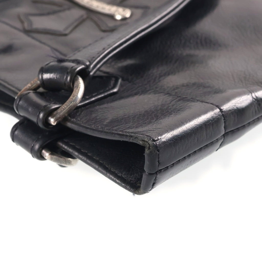 CHROME HEARTS(クロムハーツ) 1 Cross Leather Patch Mini Tote Bag クロムハーツ 1クロス レザーパッチ ミニトートバッグ ブラック レディース