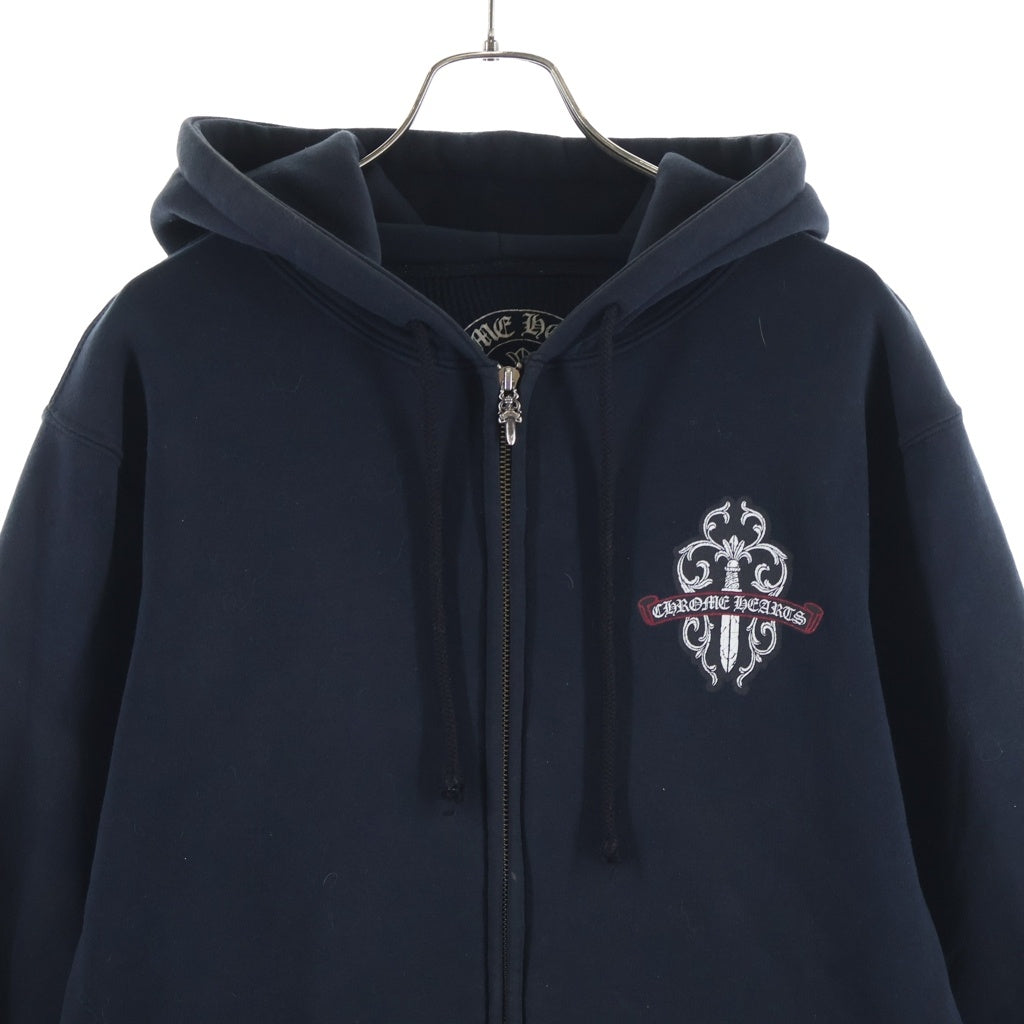 CHROME HEARTS(クロムハーツ) OLD Vine Dagger Zip Hoodie オールド カモフラヴァインダガー 裏地サーマルジップフーディーパーカー ブラック