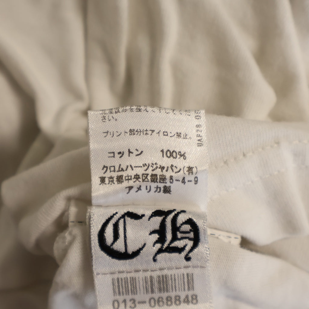 CHROME HEARTS(クロムハーツ) Neck Logo FUCK YOU L/S Tee ネックロゴ クルーネック長袖Tシャツ カットソー ロンT ホワイト