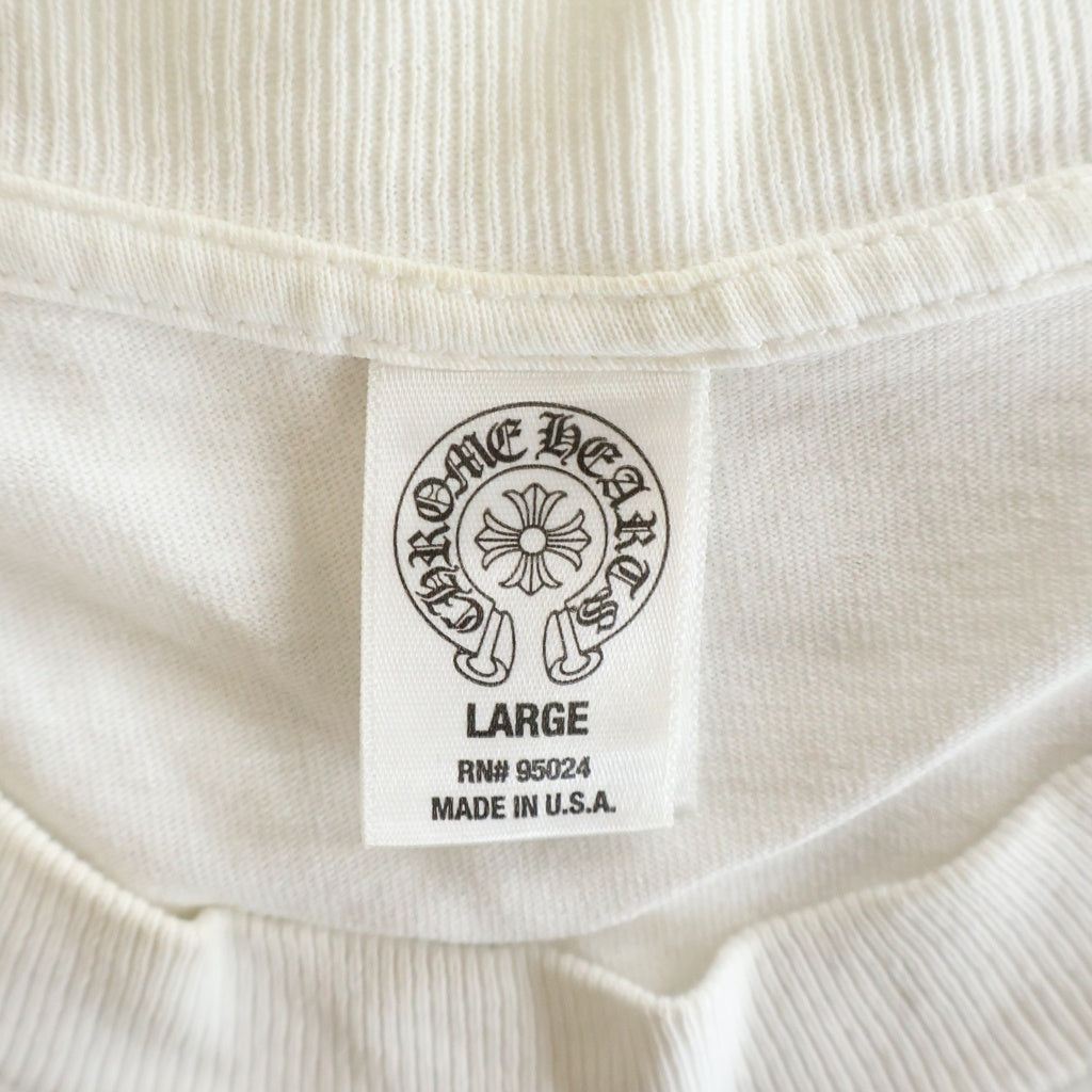 CHROME HEARTS(クロムハーツ) OLD バックスクロールロゴ ホースシューポケット 半袖 クルーネック Tシャツ カットソー ブラック