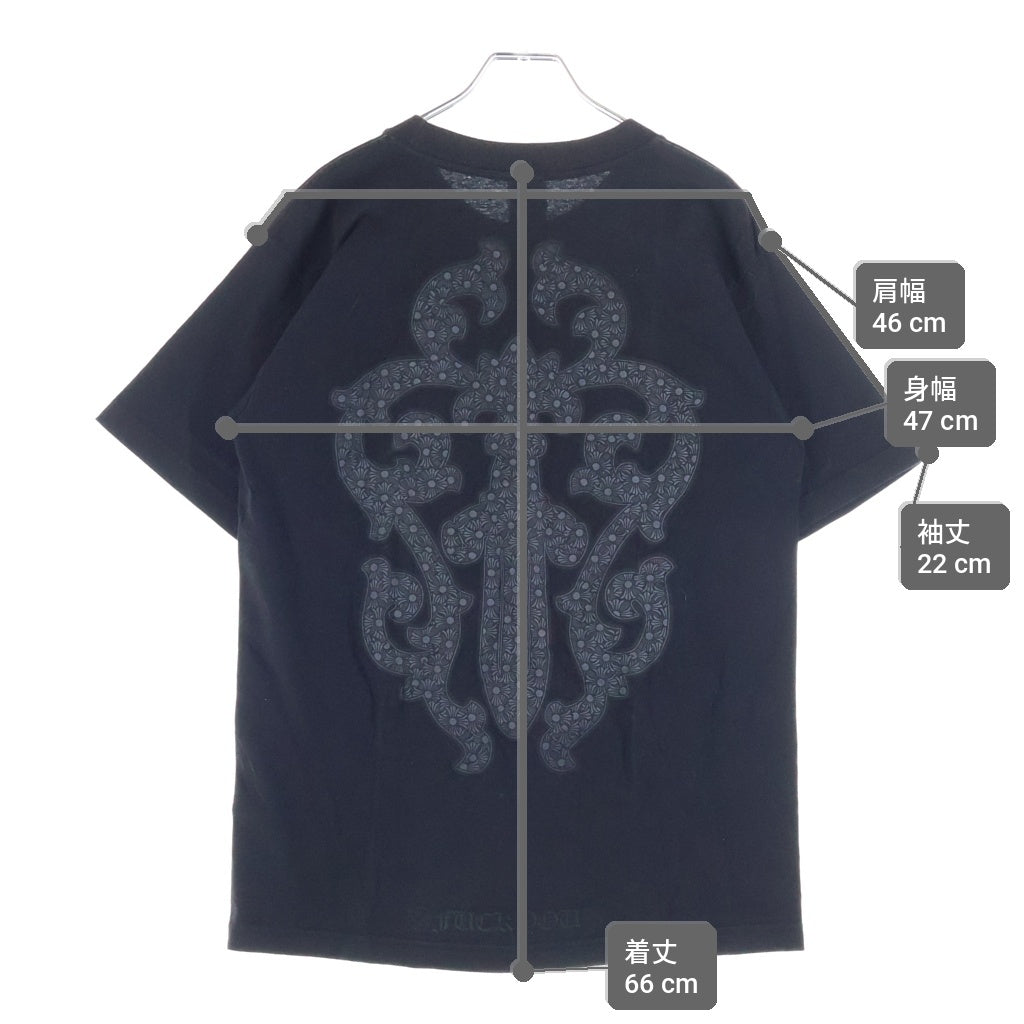 CHROME HEARTS(クロムハーツ) OLD VINE DAGGER S/S TEE オールド ダガー アームCHプラスプリント クルーネック半袖Tシャツカットソー ブラック