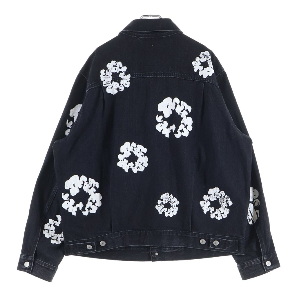 DENIM TEARS(デニムティアーズ) ×LEVI'S TYPE-2 ALL OVER WREATH LIGHT WASH フラワープリントライトウォッシュデニムジャケット PC9-A2318-0003 ブラック PC9-A2318-0006