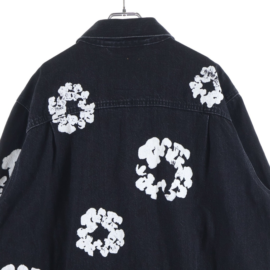 DENIM TEARS(デニムティアーズ) ×LEVI'S TYPE-2 ALL OVER WREATH LIGHT WASH フラワープリントライトウォッシュデニムジャケット PC9-A2318-0003 ブラック PC9-A2318-0006