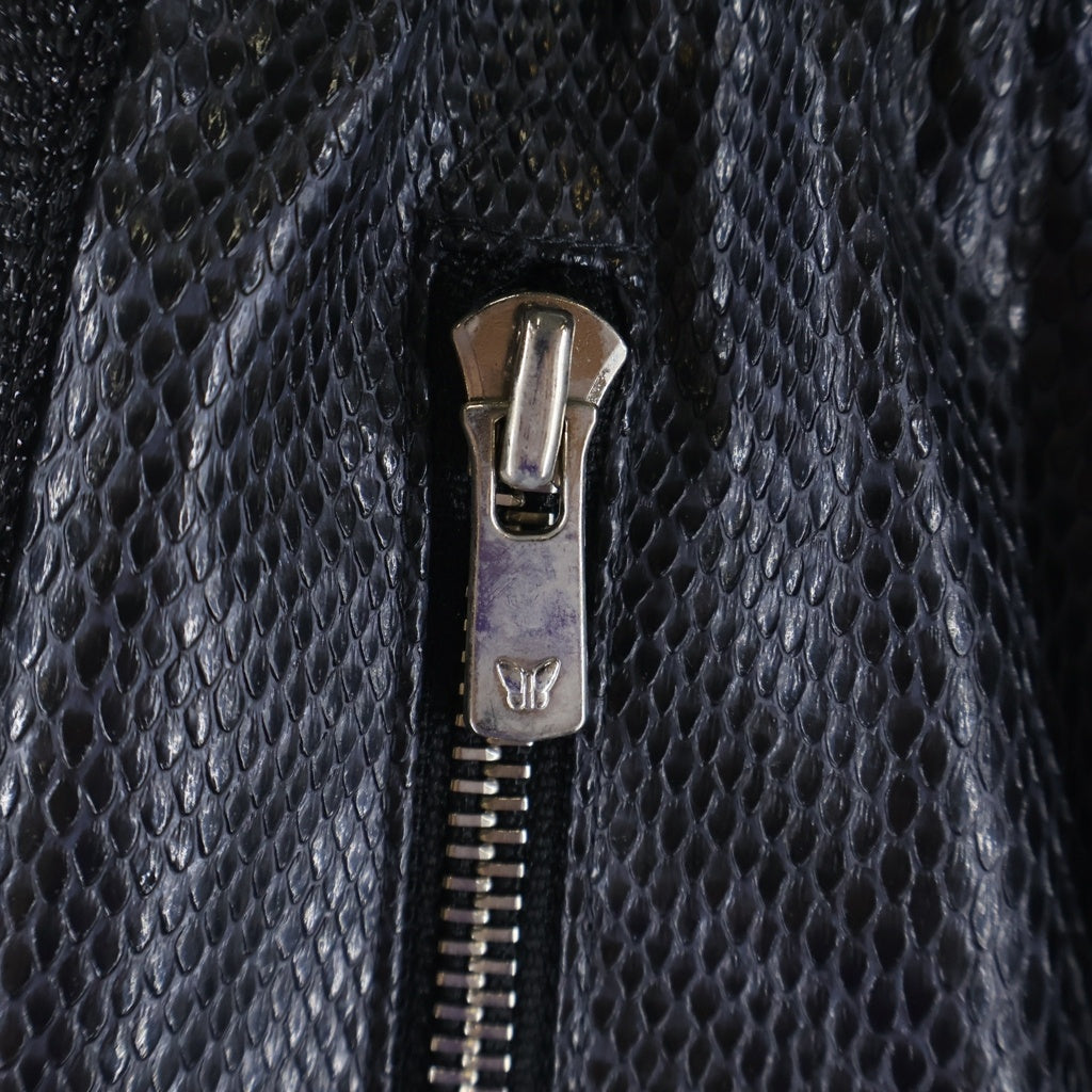 Needles(ニードルス) 24AW×NUBIAN TRACK PANTS SYNCETIC LEATHER EXCLUSIVE ヌビアン トラックパンツ フェイクレザー ブラック NS1585