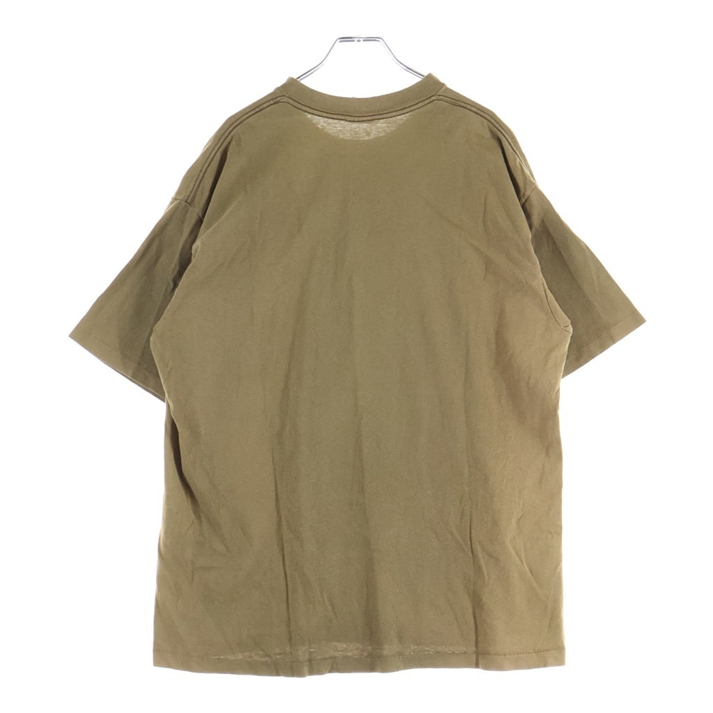 STUSSY(ステューシー) 90s 紺タグ STRONG 裾袖シングル クルーネックTシャツ カーキ