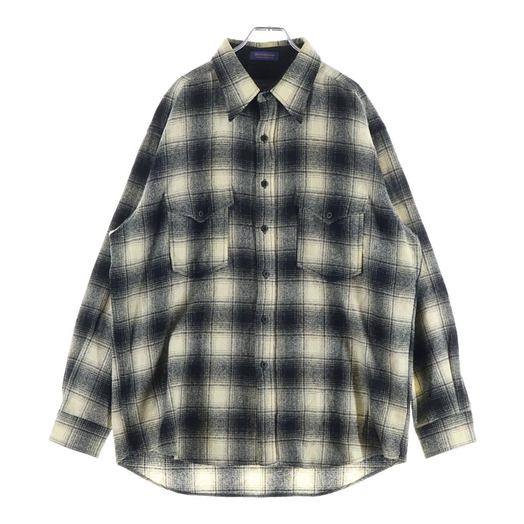 PENDLETON(ペンドルトン) 90s 黒白オンブレ 三角フラップ ウール 長袖シャツ ブラック