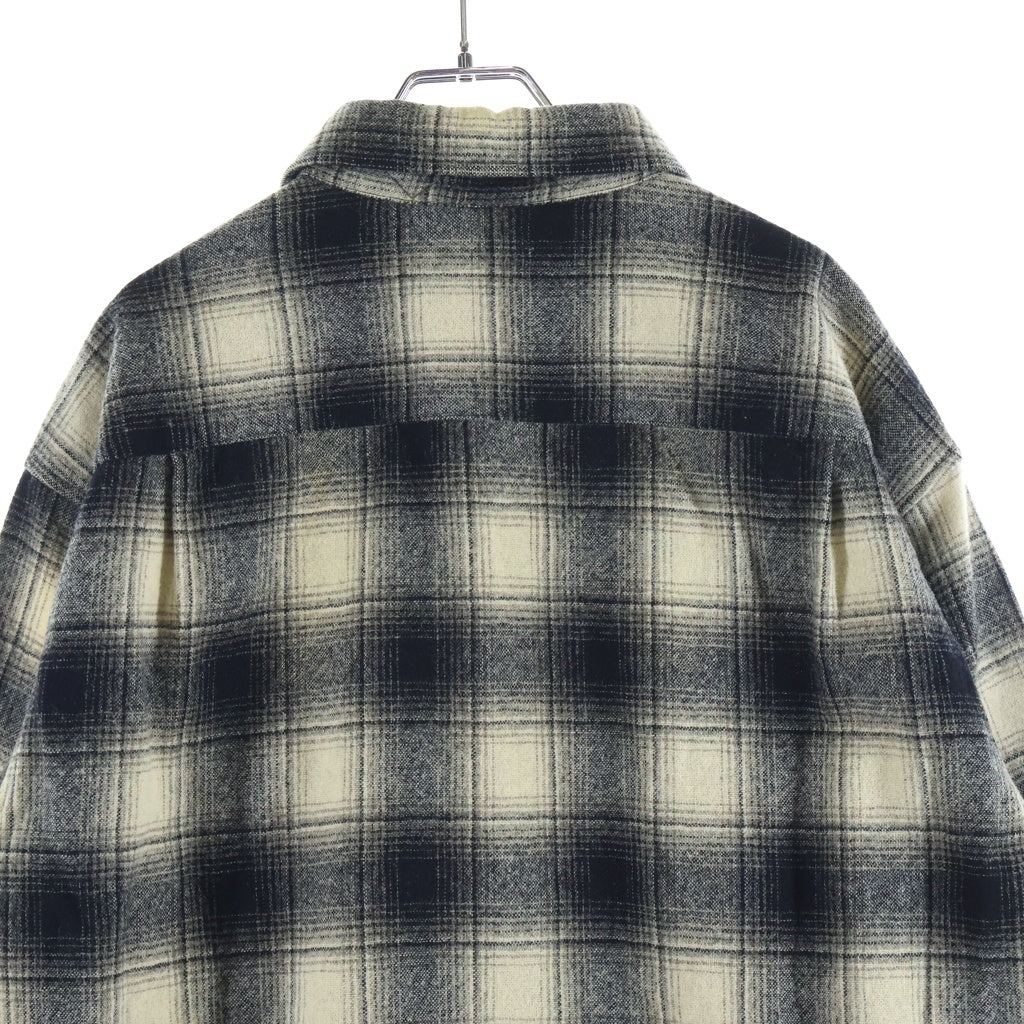 PENDLETON(ペンドルトン) 90s 黒白オンブレ 三角フラップ ウール 長袖シャツ ブラック