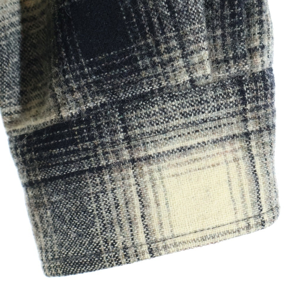PENDLETON(ペンドルトン) 90s 黒白オンブレ 三角フラップ ウール 長袖シャツ ブラック
