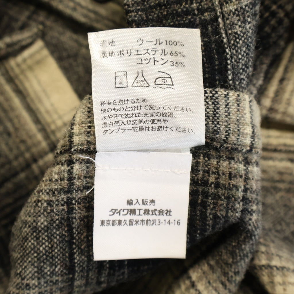 PENDLETON(ペンドルトン) 90s 黒白オンブレ 三角フラップ ウール 長袖シャツ ブラック