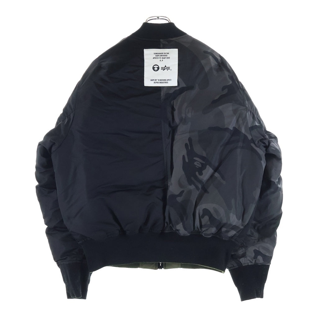 AAPE BY A BATHING APE(エーエイプバイアベイシングエイプ) REVERSIBLE MA1 リバーシブル MA-1 カモフラ切替 ブラック AAPDNM95009XXH