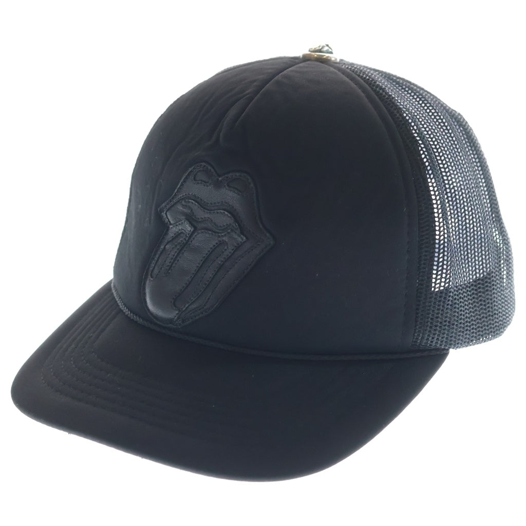 CHROME HEARTS(クロムハーツ) × ROLLING STONES オールド ローリングストーンズ リップ&タン メッシュキャップ 帽子 ブラック
