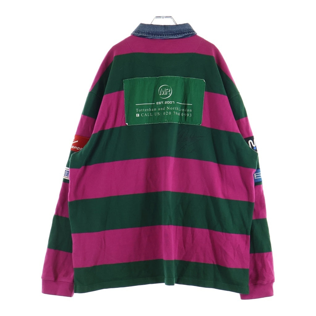 MARTINE ROSE(マーティンローズ) MR RUGBY POLO フロント刺繍ポロシャツ 長袖ポロシャツ マルチ