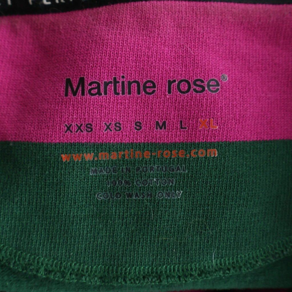 MARTINE ROSE(マーティンローズ) MR RUGBY POLO フロント刺繍ポロシャツ 長袖ポロシャツ マルチ