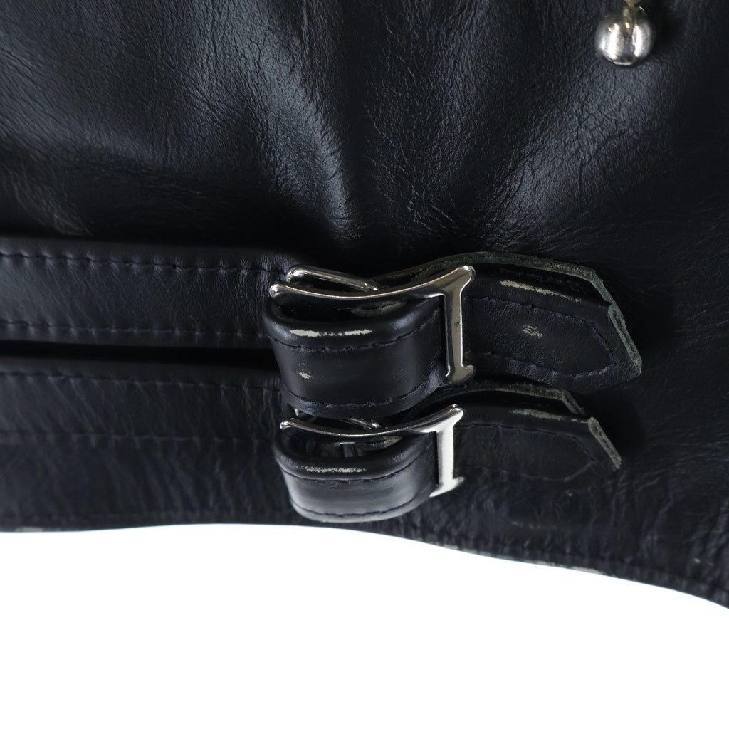 COMME des GARCONS(コムデギャルソン) ×Lewis Leathers FOREVER バックペイント LIGHTNING ライトニング レザー ダブルライダース ジャケット ブラック KZ-J001-051-2-5