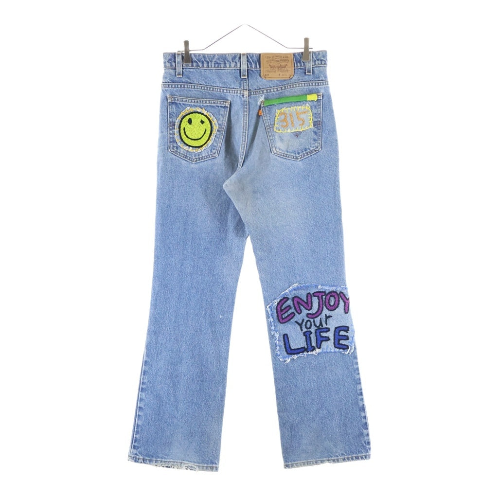 Levi's(リーバイス) 90s USA製 ボタン裏575 517 刺繍 パッチワーク ブーツカットデニム インディゴ
