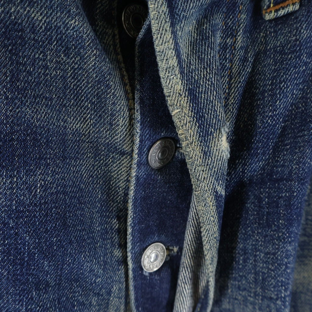 Levi's(リーバイス) 60s-70s BIGE後期 耳裏シングル ボタン裏2 レインボーステッチ デニムパンツ インディゴ 501