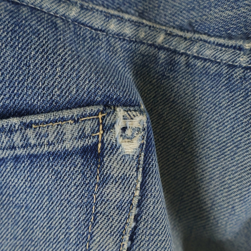 Levi's(リーバイス) 60s ギャラ入り紙パッチ 推定過渡期 オフセット フロント裏リベットアルミ 足長R デニムパンツ ブラック 501XX