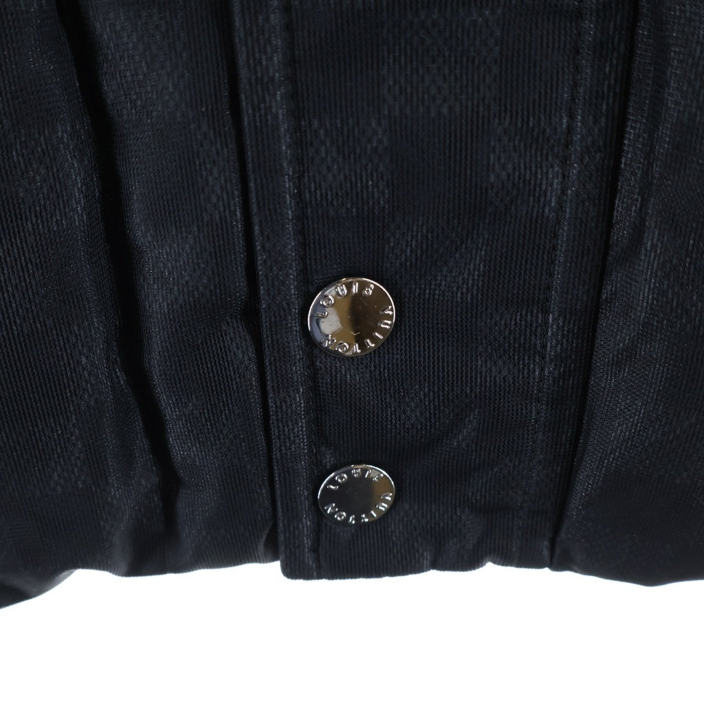 LOUIS VUITTON(ルイヴィトン) ダミエ柄 ニット切り替え エルボレザー ジップアップ ダウンジャケット ブラック RM122D MTBS40P00