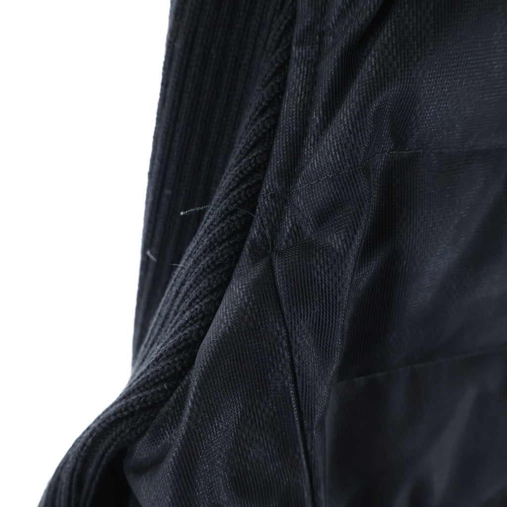 LOUIS VUITTON(ルイヴィトン) ダミエ柄 ニット切り替え エルボレザー ジップアップ ダウンジャケット ブラック RM122D MTBS40P00