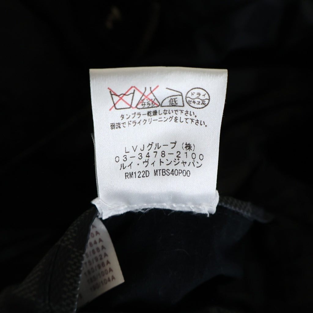 LOUIS VUITTON(ルイヴィトン) ダミエ柄 ニット切り替え エルボレザー ジップアップ ダウンジャケット ブラック RM122D MTBS40P00