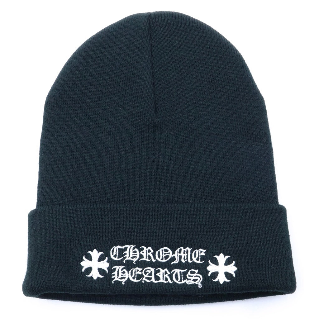CHROME HEARTS(クロムハーツ) WATCH CAP CHプラス ロゴ刺繍 ワッチキャップ ニット 帽子 ビーニー ブラック
