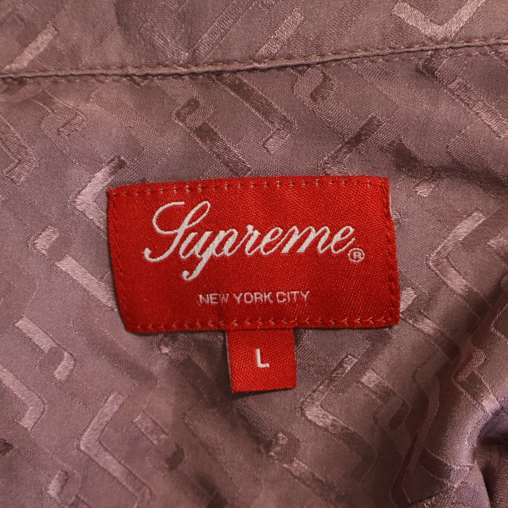 SUPREME(シュプリーム) 22SS Monogram Silk S/S Shirt モノグラム シルク 半袖シャツ ピンク