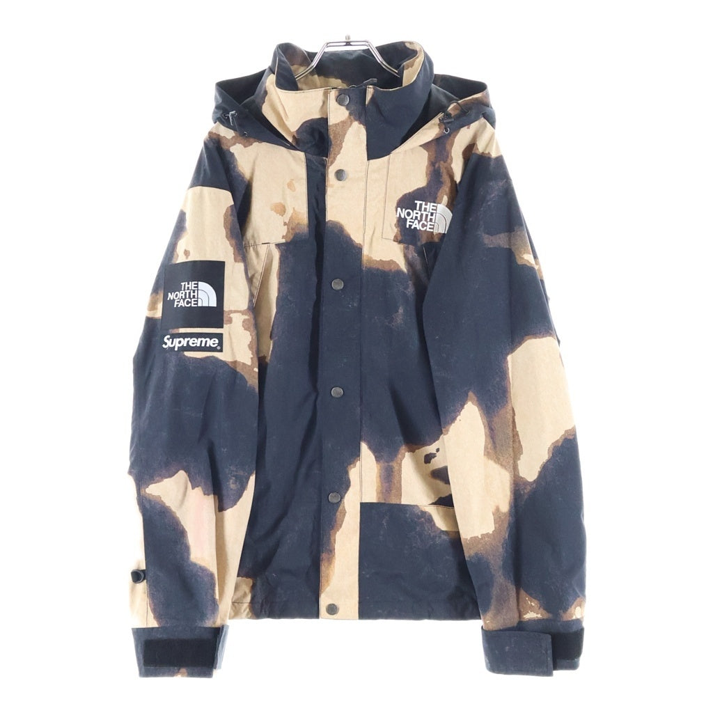 SUPREME(シュプリーム) ×THE NORTH FACE 21AW Bleached Denim Print Mountain Jacket ブリーチド デニムプリント マウンテンジャケット ブラック/オレンジ NP521001