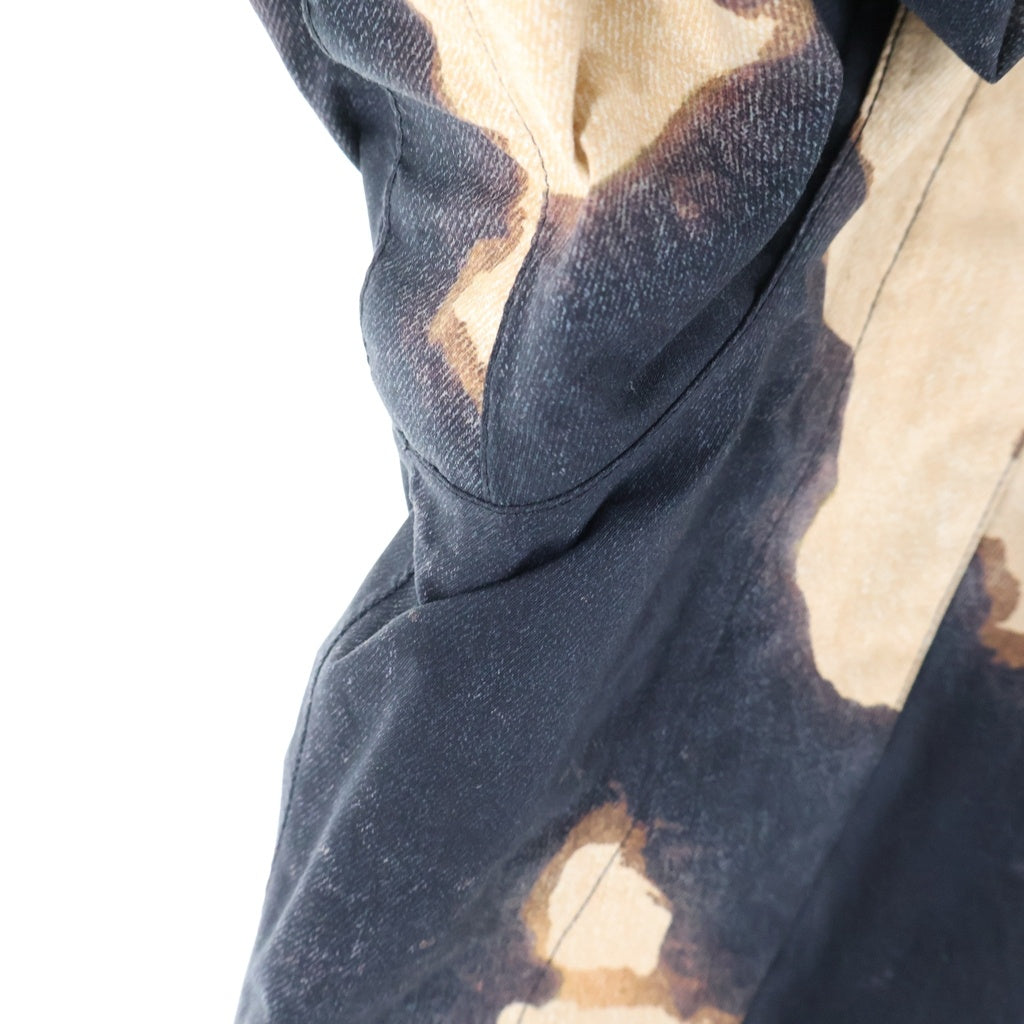 SUPREME(シュプリーム) ×THE NORTH FACE 21AW Bleached Denim Print Mountain Jacket ブリーチド デニムプリント マウンテンジャケット ブラック/オレンジ NP521001