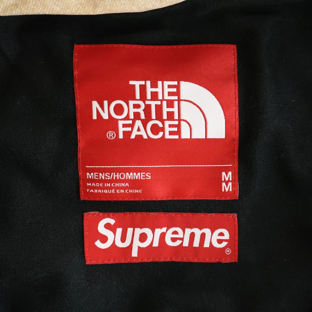 SUPREME(シュプリーム) ×THE NORTH FACE 21AW Bleached Denim Print Mountain Jacket ブリーチド デニムプリント マウンテンジャケット ブラック/オレンジ NP521001