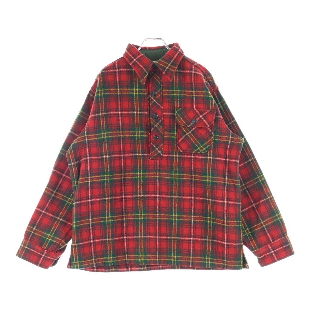 L.L.Bean(エルエルビーン) 70s TM筆記体タグ ウール プルオーバーシャツ レッド チェック 12424B