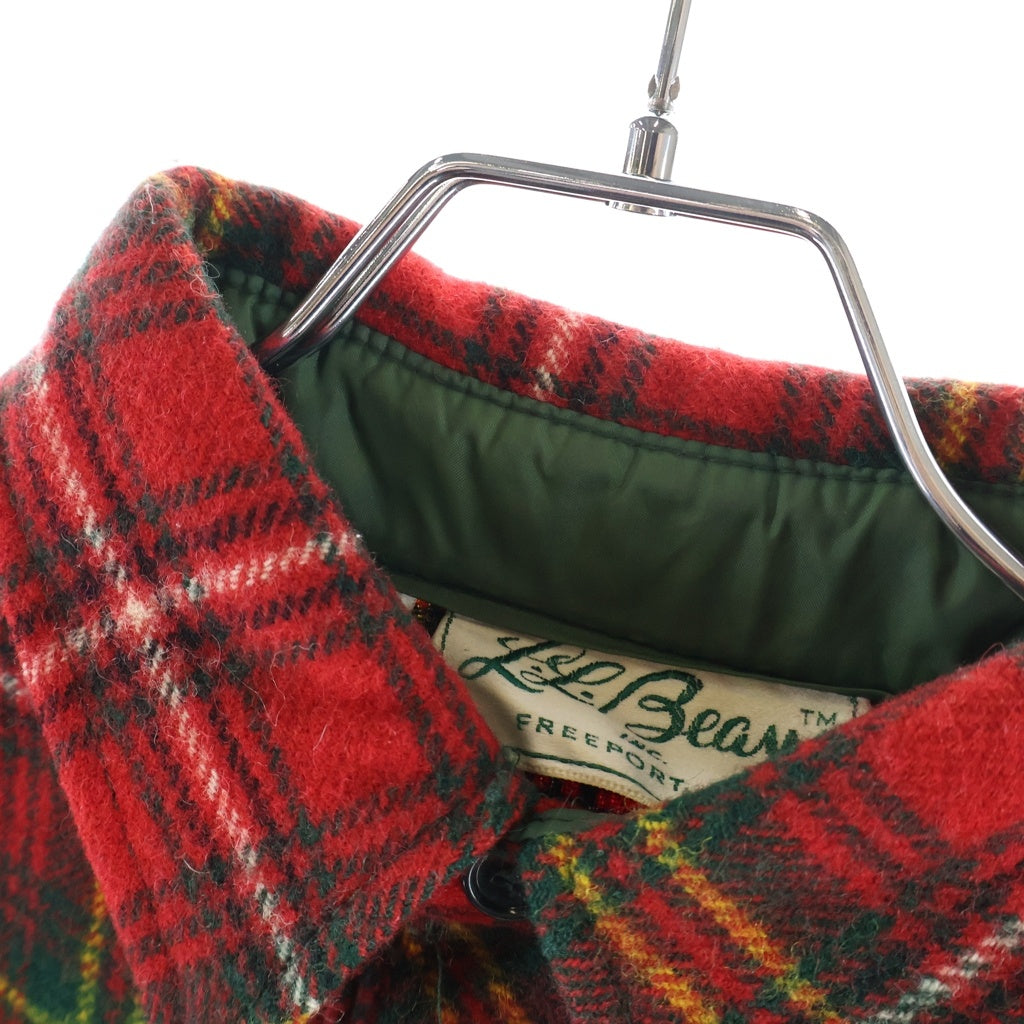 L.L.Bean(エルエルビーン) 70s TM筆記体タグ ウール プルオーバーシャツ レッド チェック 12424B