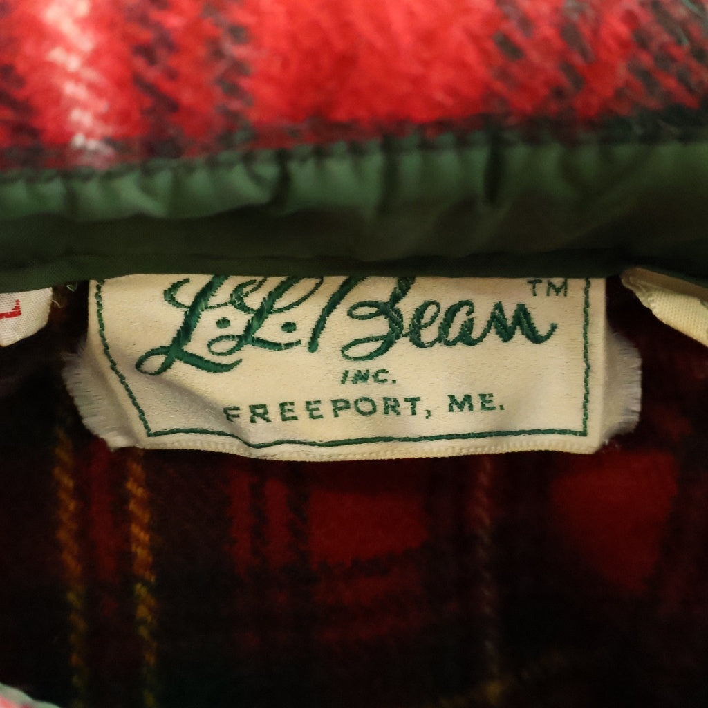 L.L.Bean(エルエルビーン) 70s TM筆記体タグ ウール プルオーバーシャツ レッド チェック 12424B