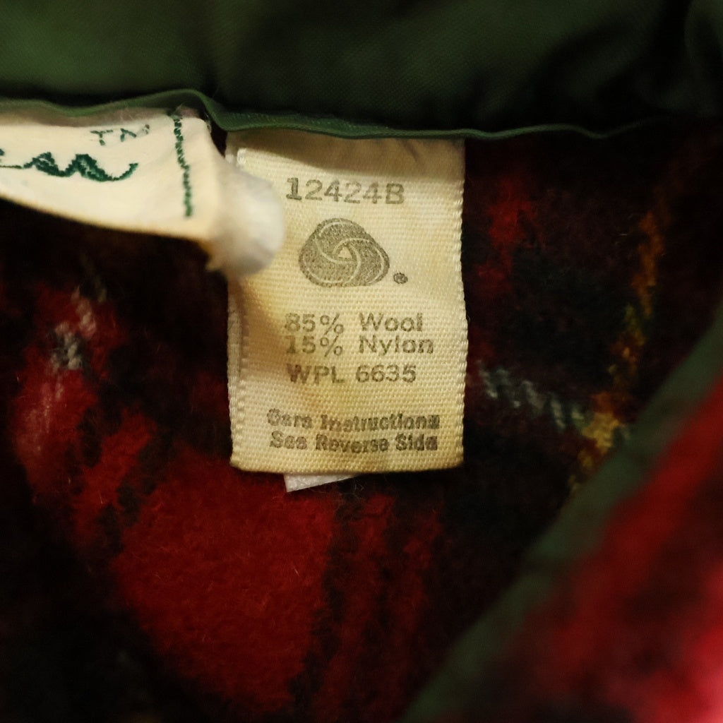 L.L.Bean(エルエルビーン) 70s TM筆記体タグ ウール プルオーバーシャツ レッド チェック 12424B