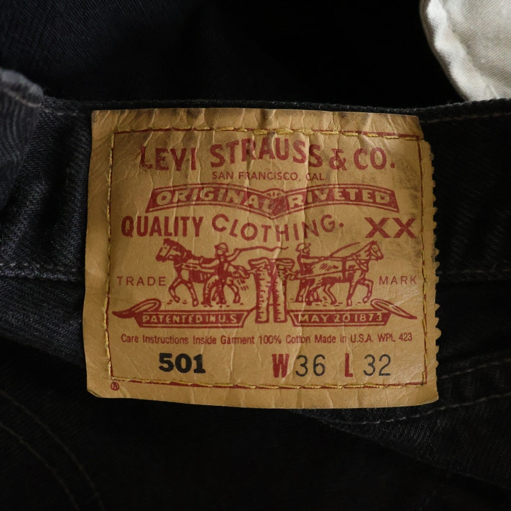 Levi's(リーバイス) 90s USA製 サルファ 後染め ブラックマジック W36 L32 デニム ブラック 501-0660