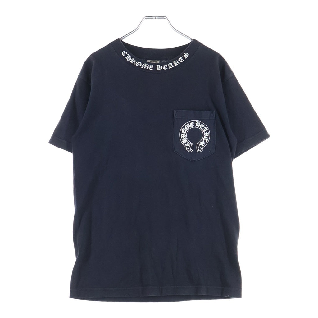 CHROME HEARTS(クロムハーツ) OLD FLORAL T-SHIRT オールド バックフローラルクロス ネックロゴ半袖Tシャツ ブラック